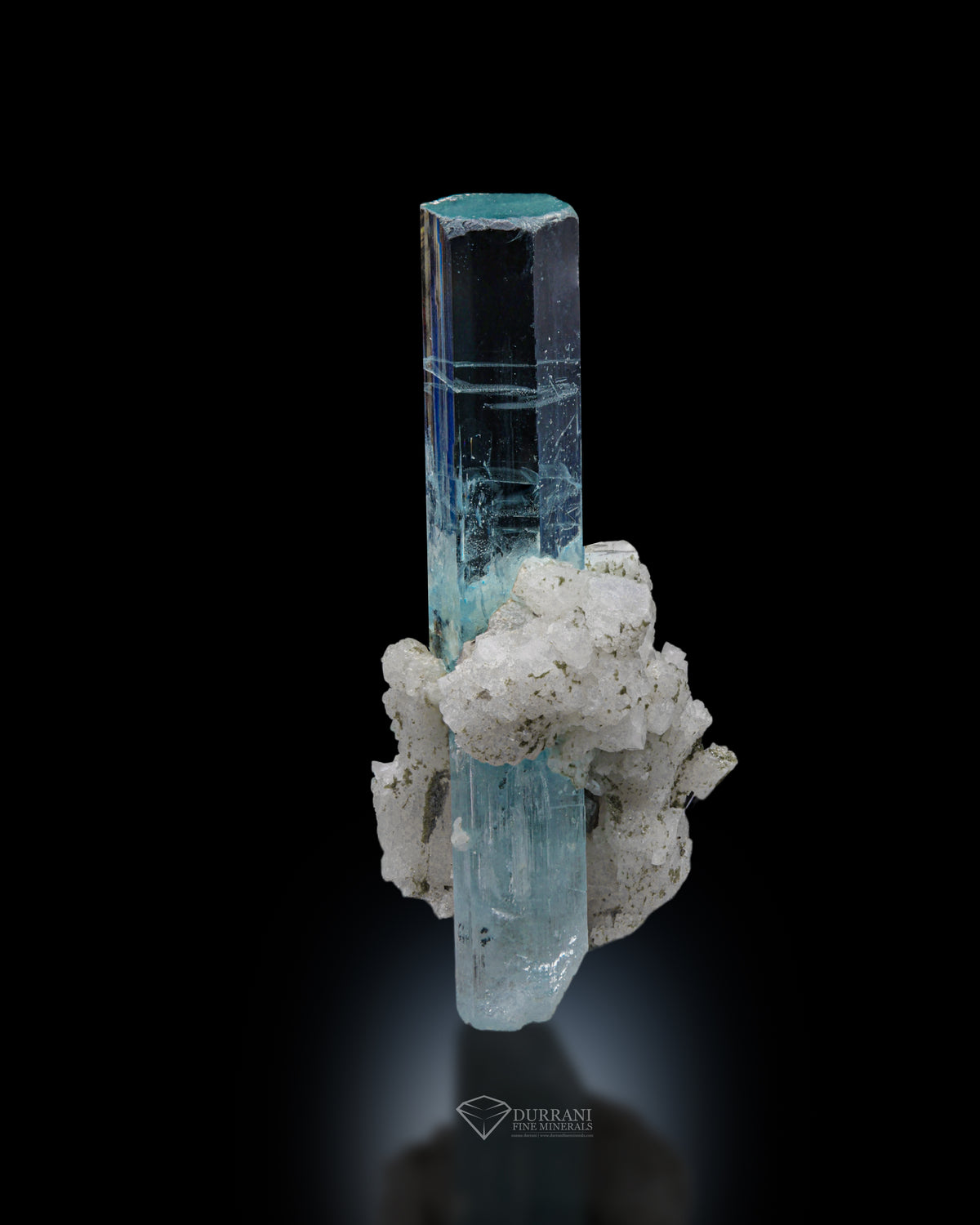 Interesting gemmy terminated Aquamarine crystal with Albite