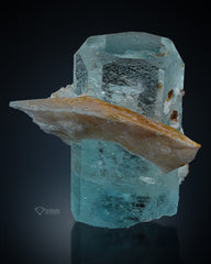 Aquamarine with Albite and Feldspar from Skardu, Pakistan