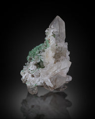 Mint-Green Tourmaline  Cluster with Quartz from Afghanistan