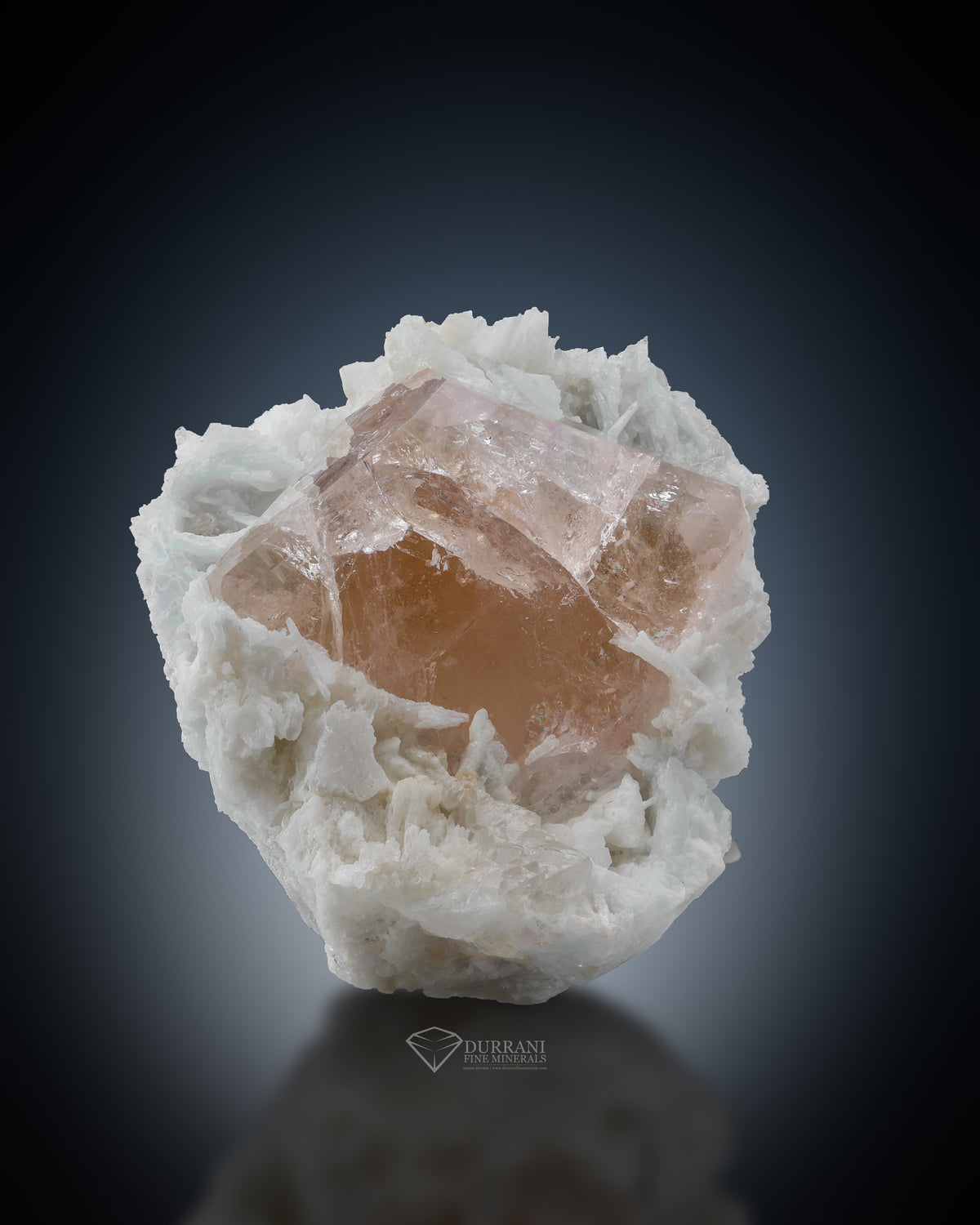 Lovely Terminated Morganite crystal on Cleavelandite Matrix