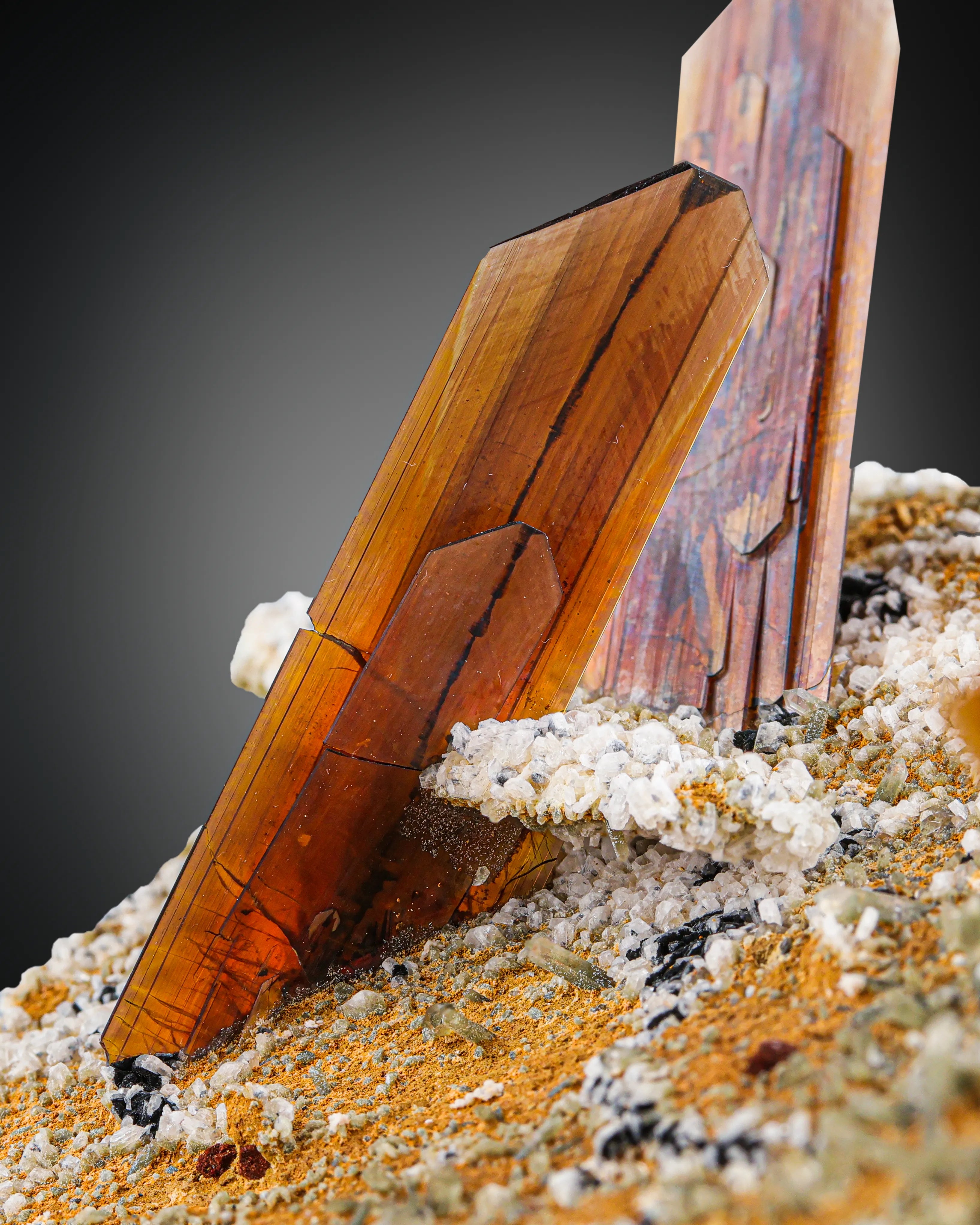 Beautiful Transparent Brookite Crystals perched on Matrix