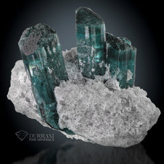 Indicolite cluster on Albite