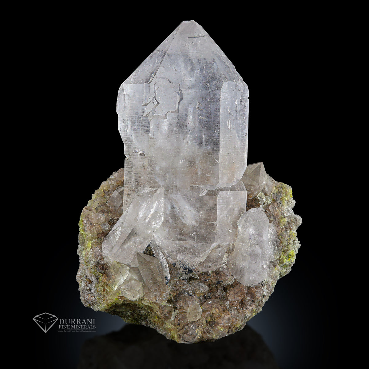 Interesting Isolated Quartz crystal with Anatase perched on Matrix.