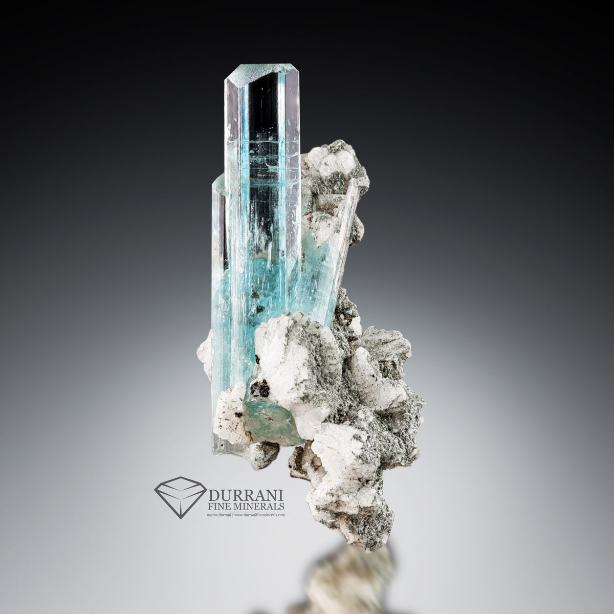 Interesting Aquamarine specimen perched on Albite matrix