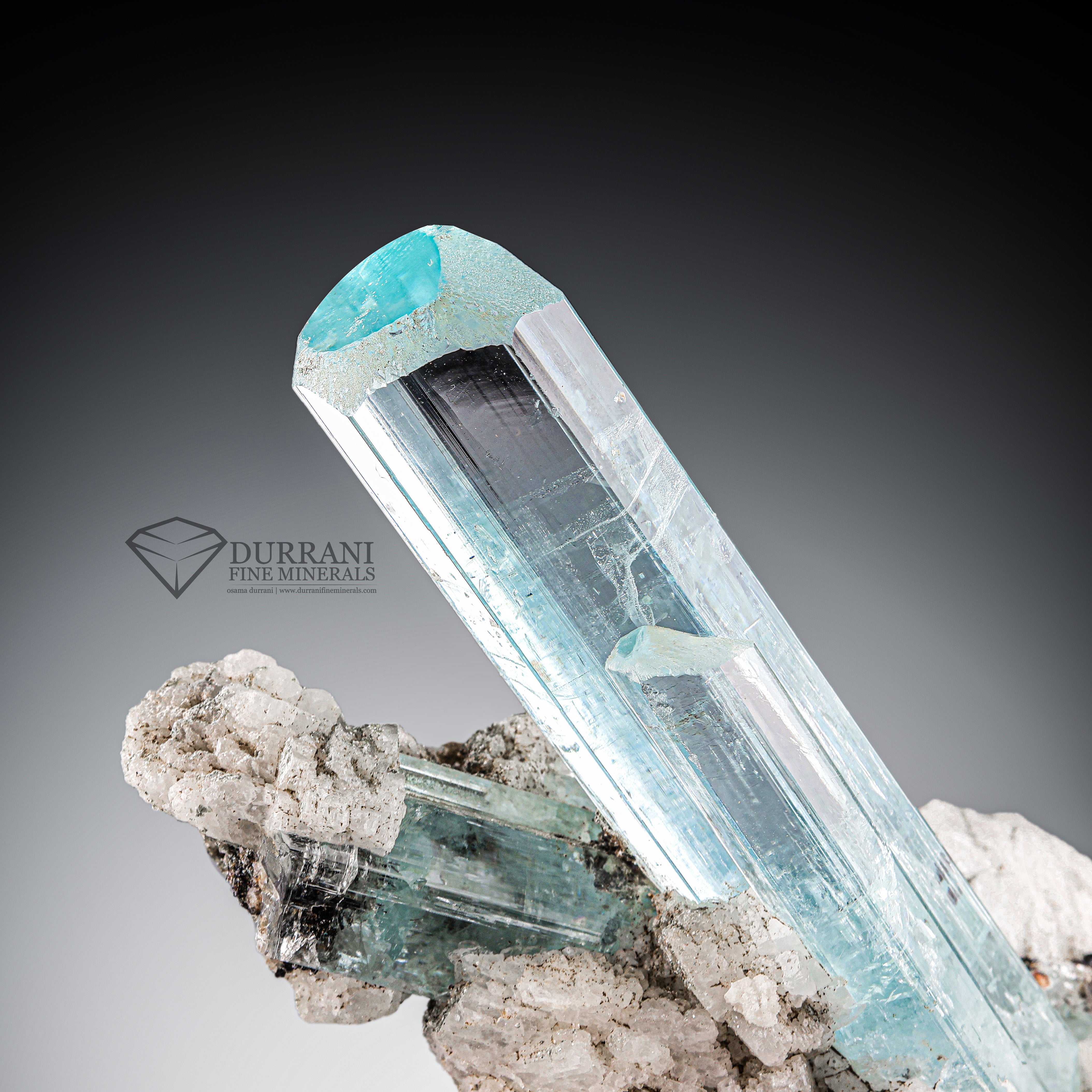 Interesting Aquamarine specimen perched on Albite matrix