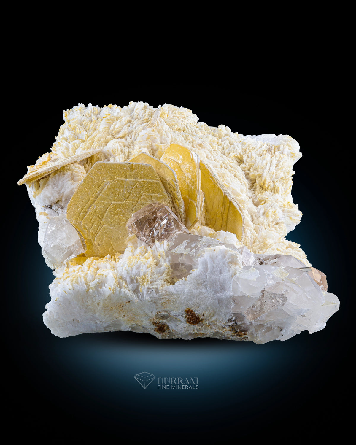 Topaz Combine With Muscovite Mica Perched On Cleavelandite Matrix