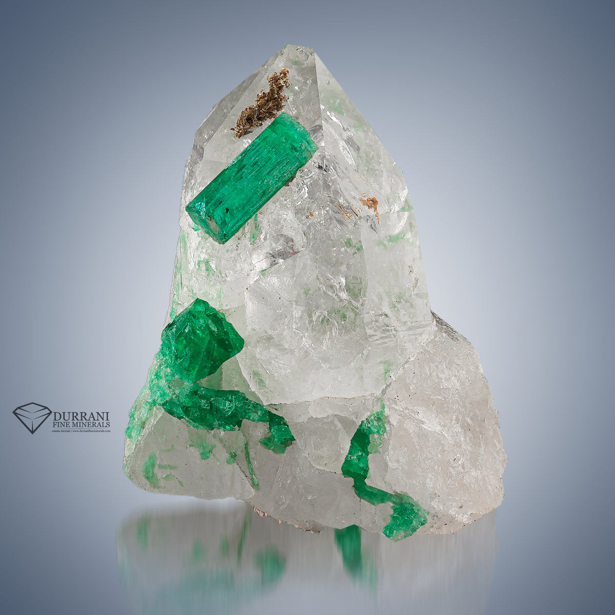 Beautiful Emerald With Quartz From Panjshir, Afghanistan