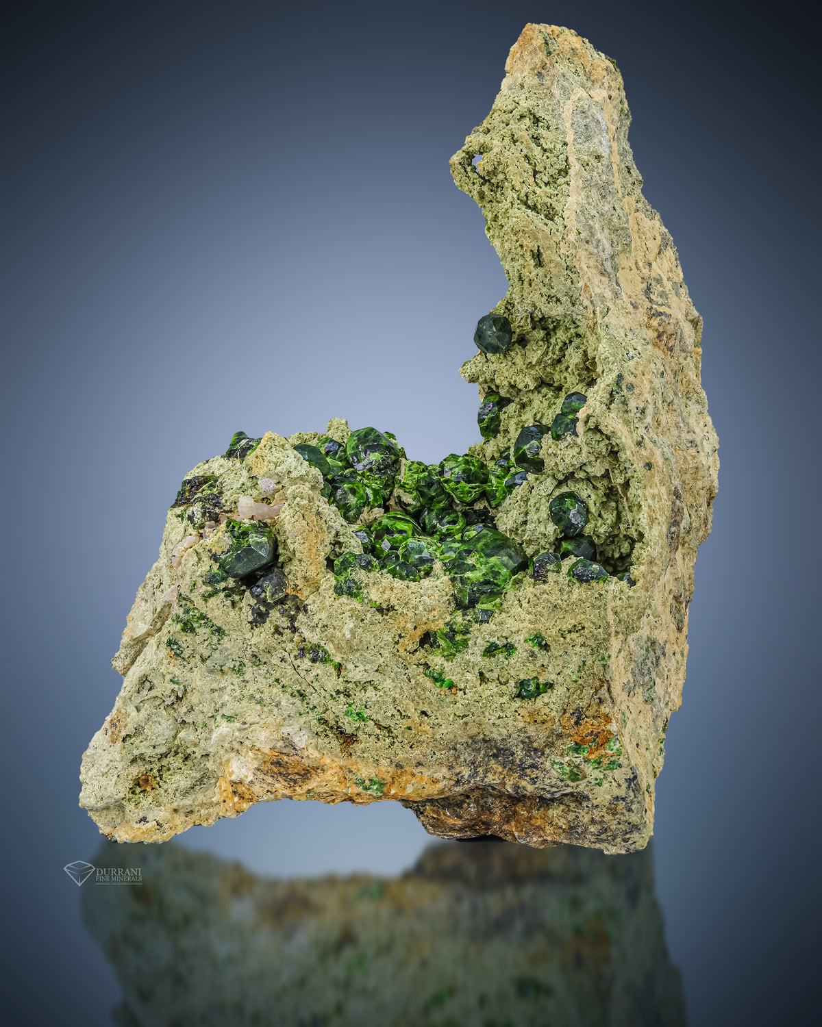Gorgeous Green Garnet Bunch on Matrix