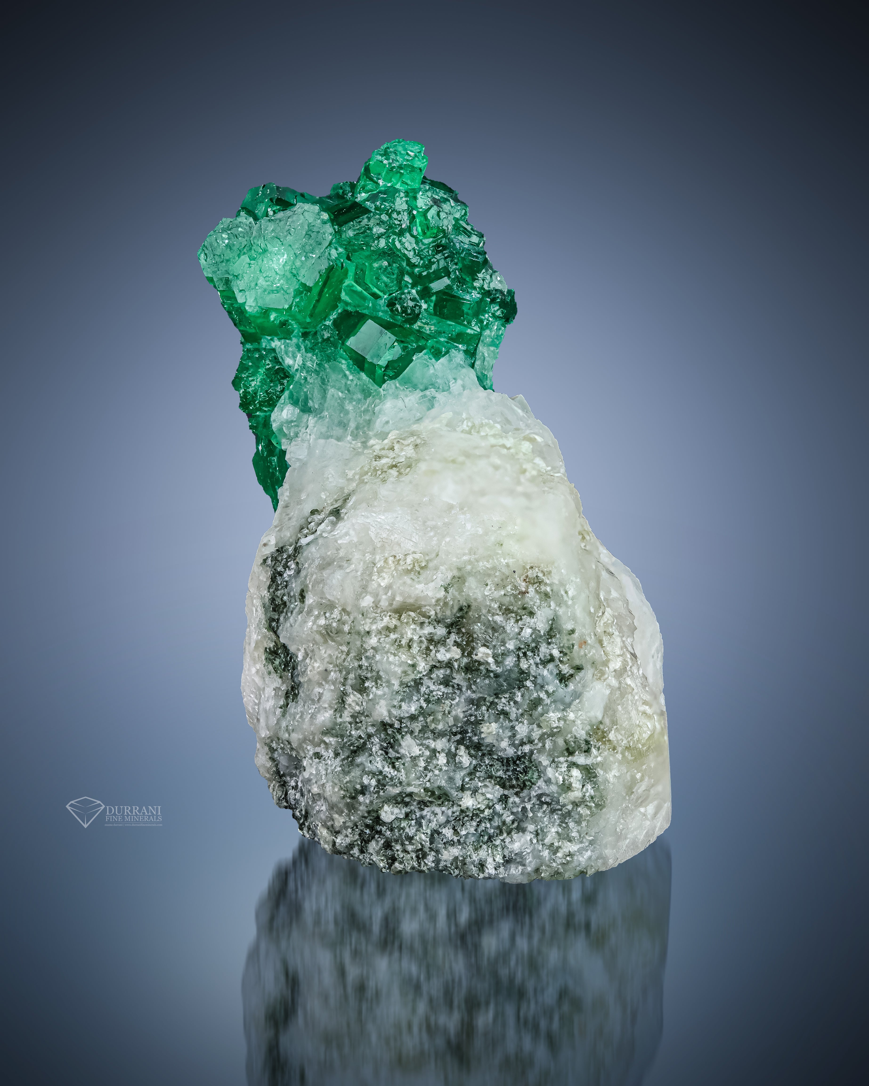 Emerald on Calcite from Swat, Pakistan