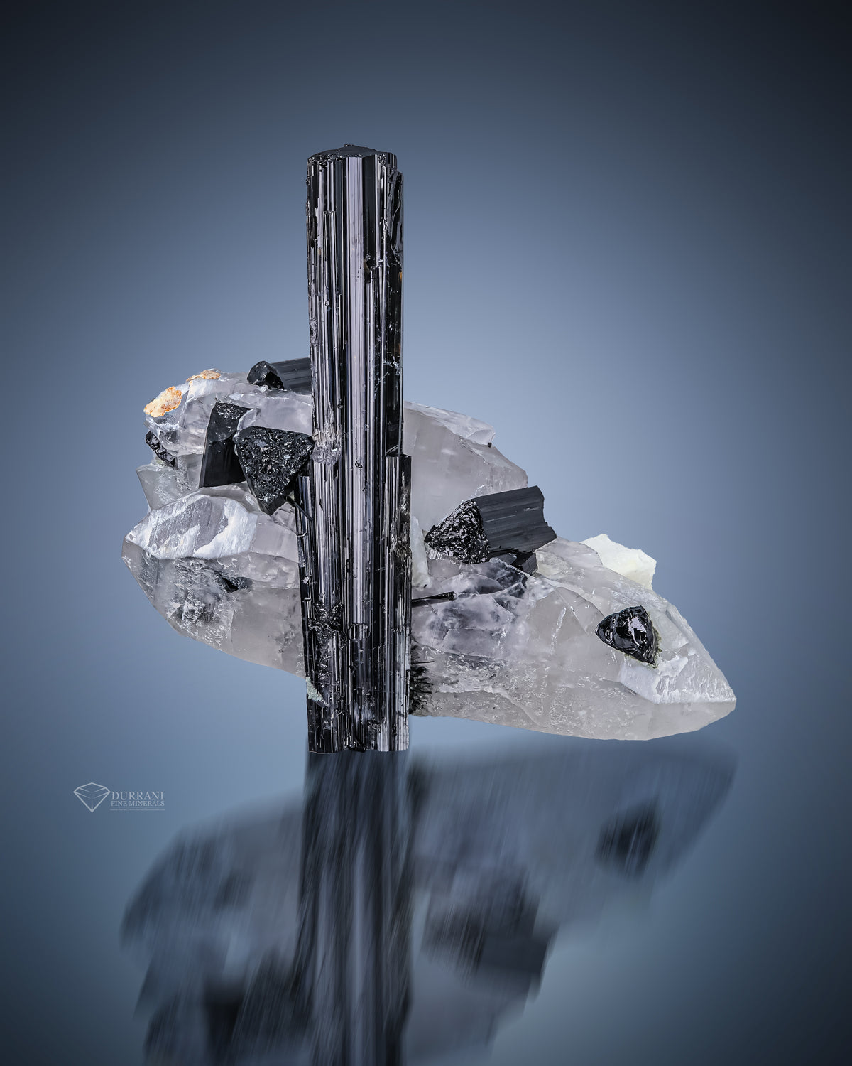 Schorl with Double Terminated Quartz