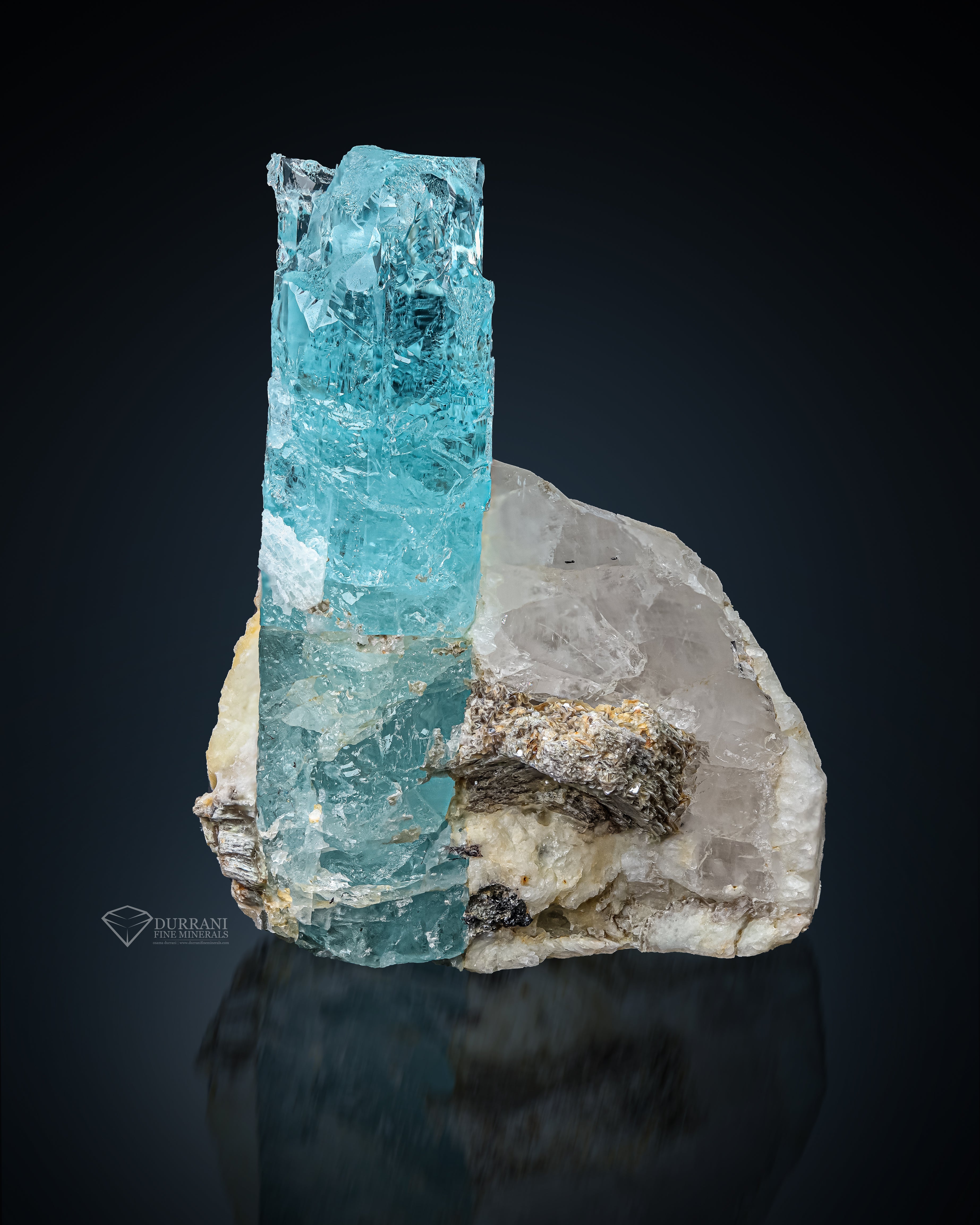 Etched Aquamarine on matrix From Skardu, Pakistan