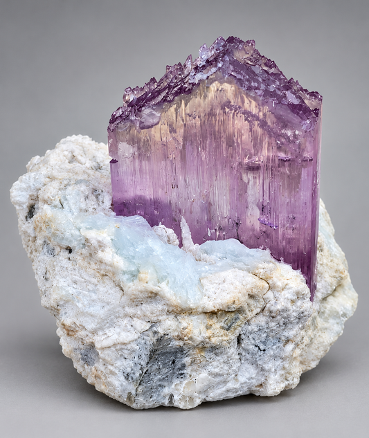 Terminated pink Kunzite on Matrix.