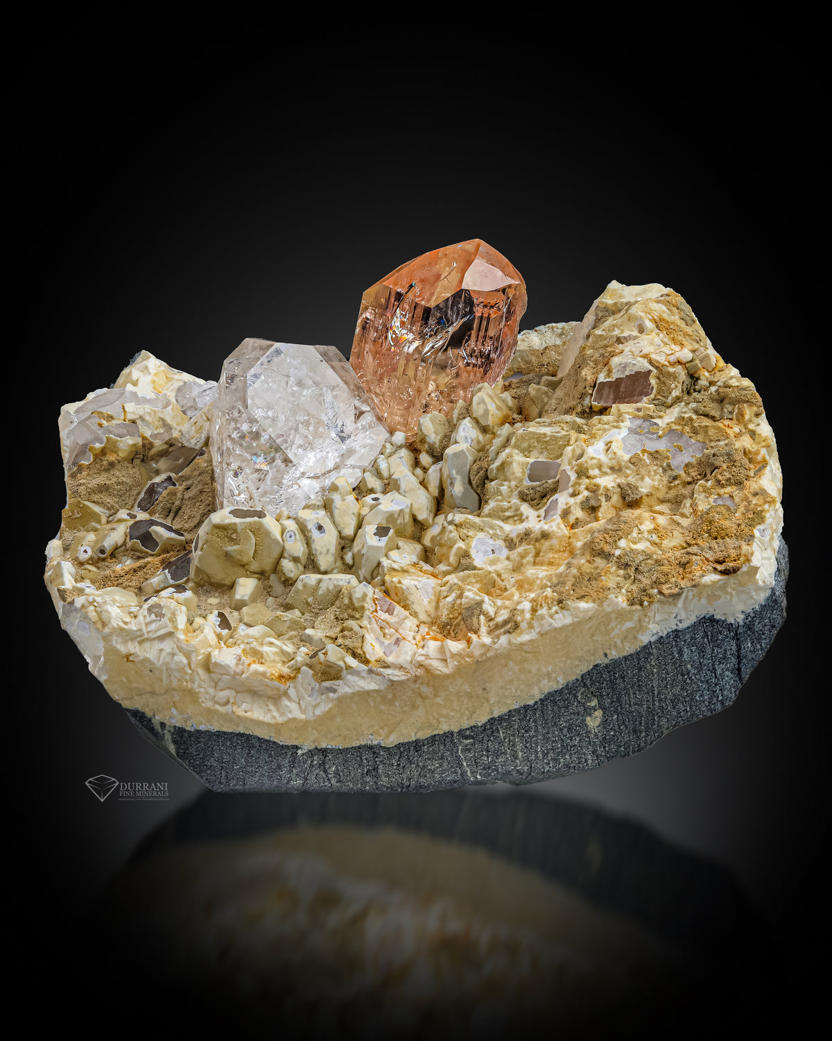 Topaz with Quartz on matrix