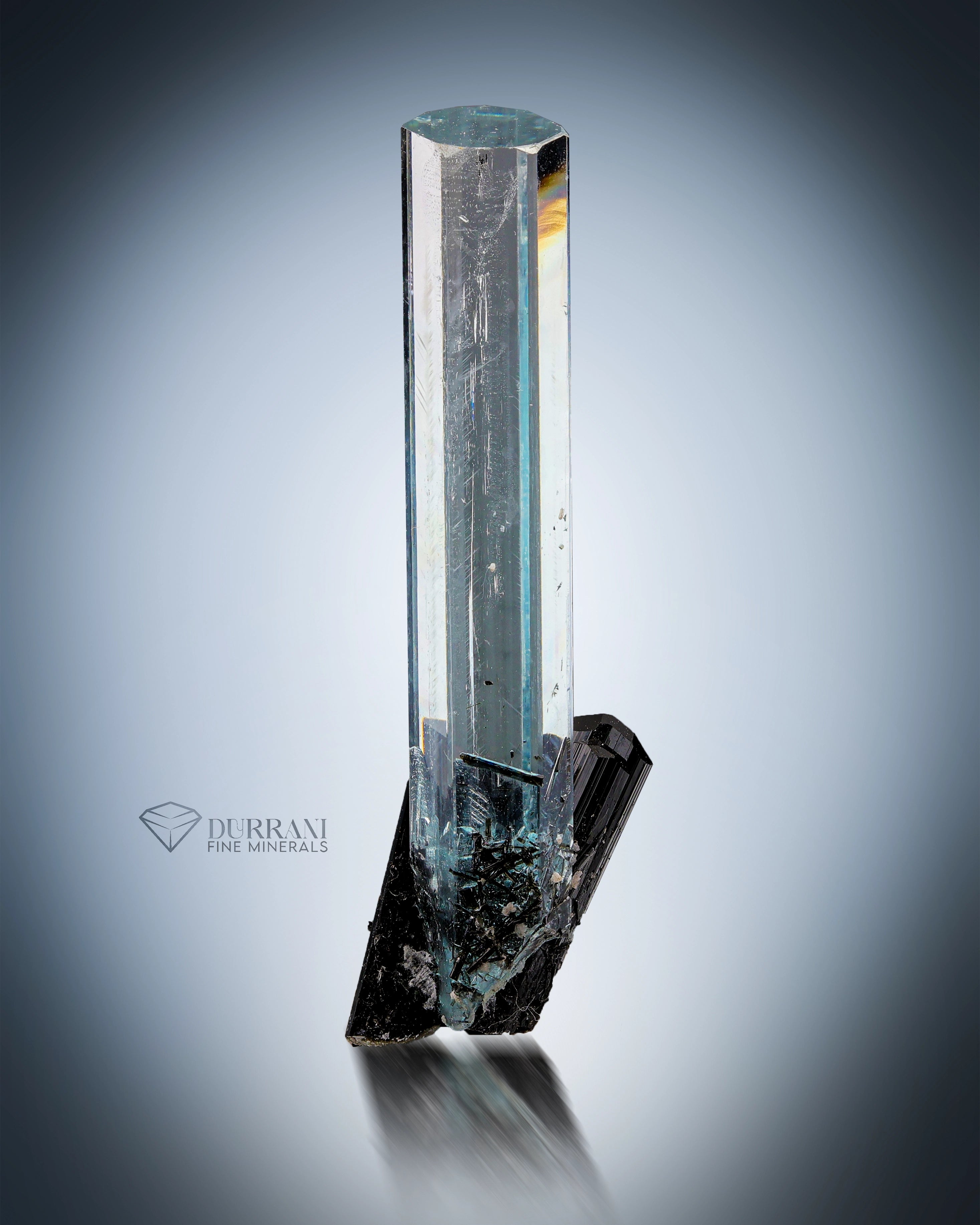 Interesting Aquamarine Crystal with Schorl