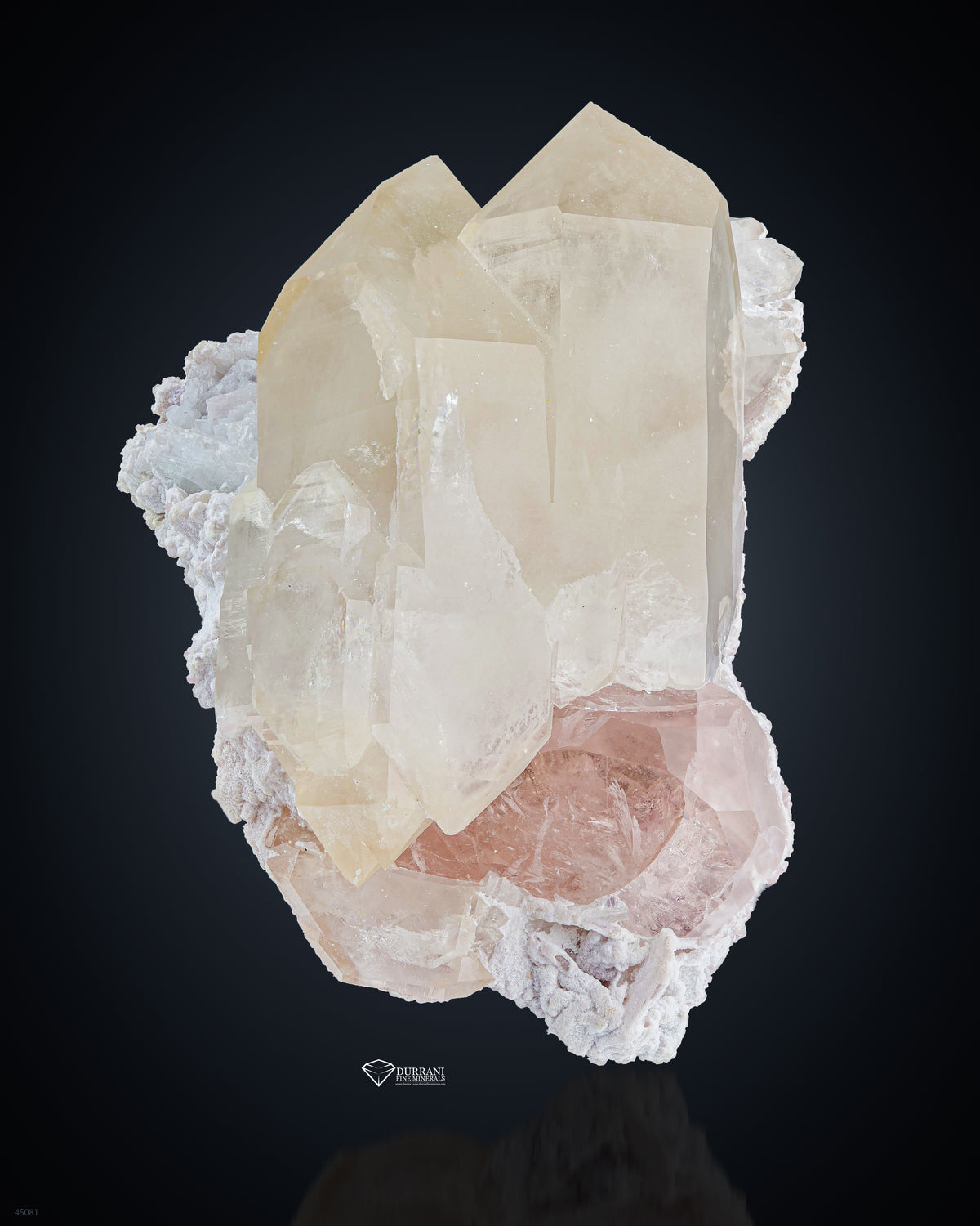 Terminated Quartz with Morganite On Cleavelandite