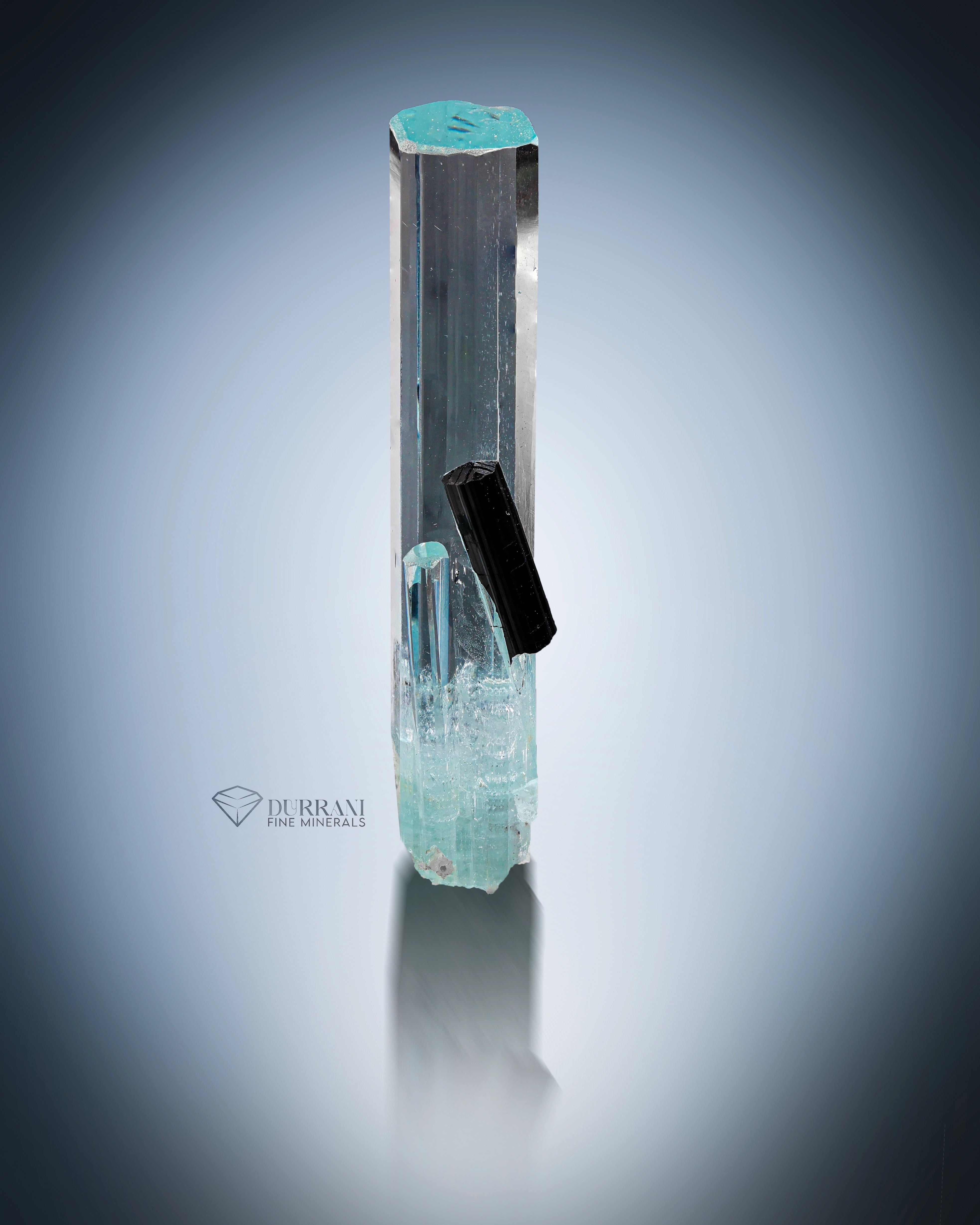 Interesting Aquamarine Crystal with Schorl