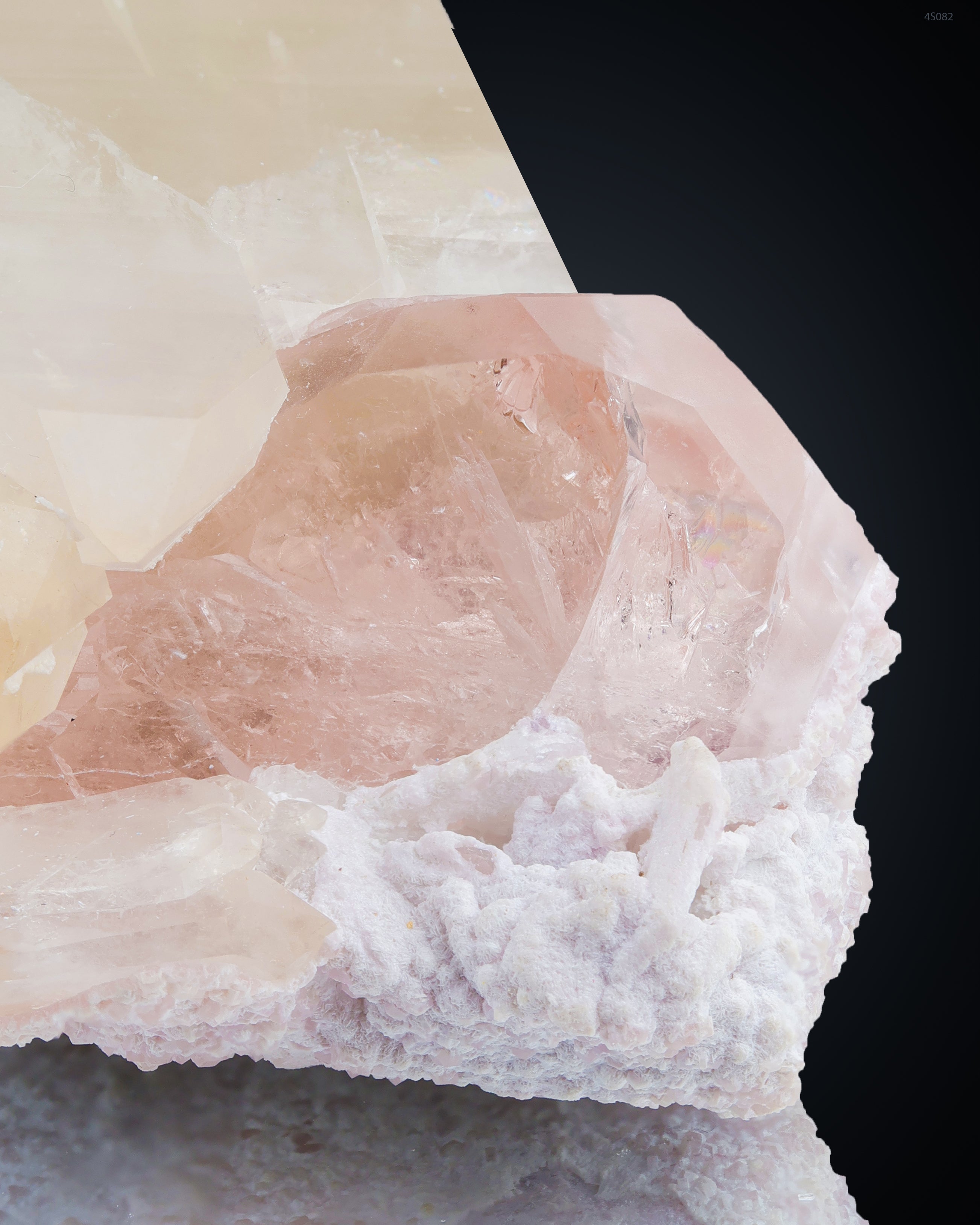 Terminated Quartz with Morganite On Cleavelandite