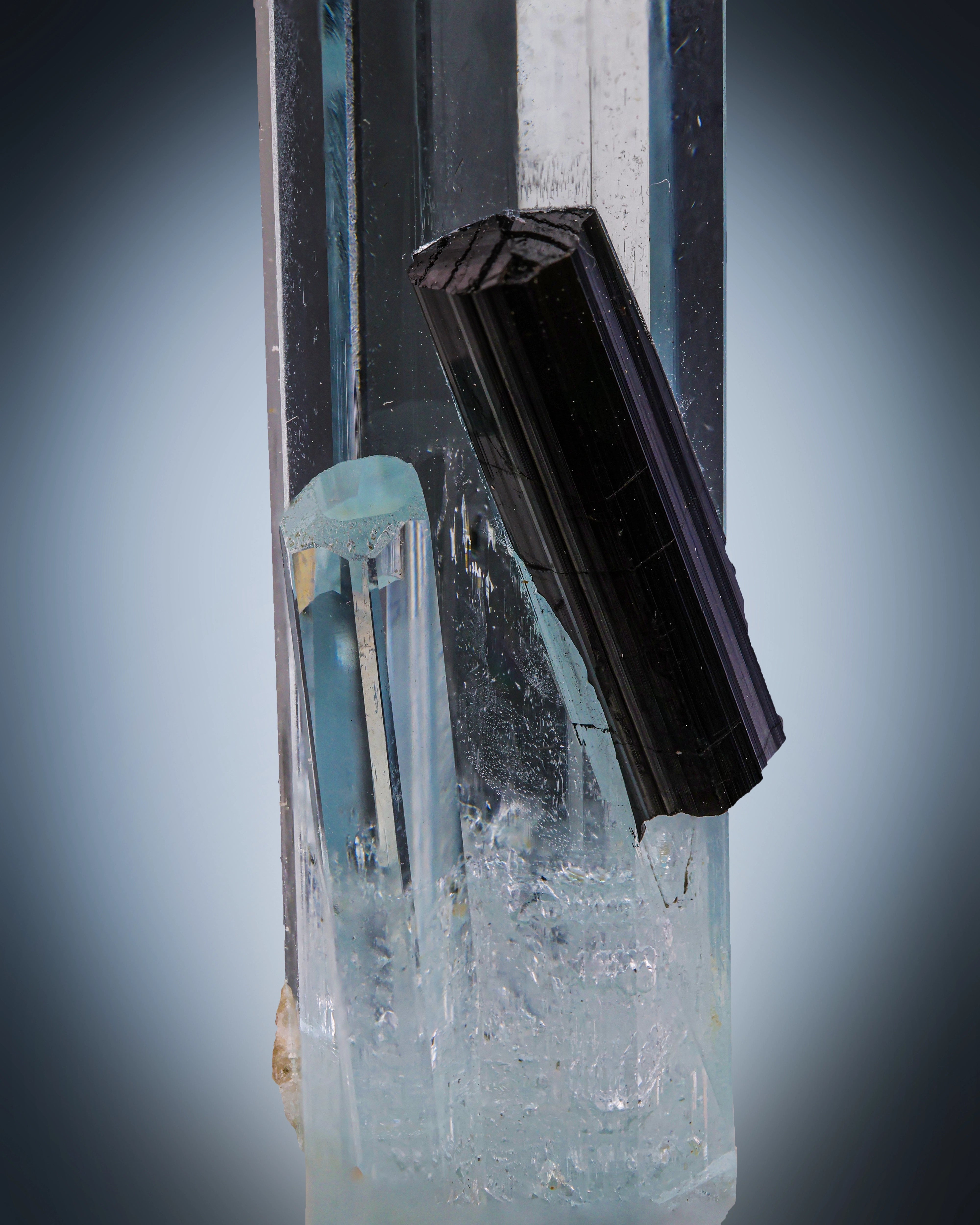 Interesting Aquamarine Crystal with Schorl