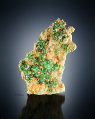 Gorgeous Green  Garnet Bunch On Matrix