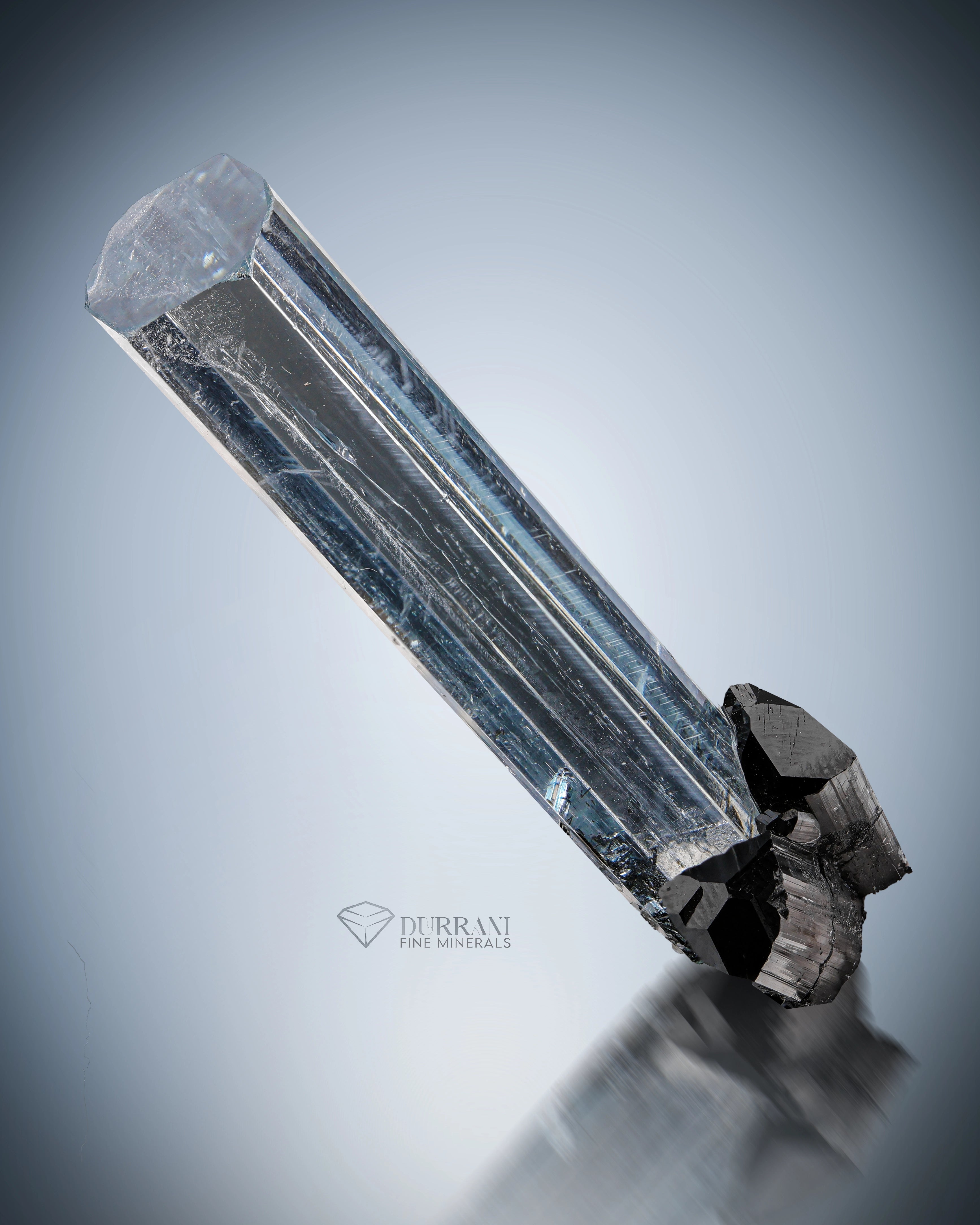 Interesting Aquamarine Crystal with Schorl