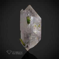 Quartz crystal with green Tourmaline