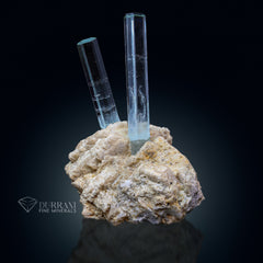 Interesting Aquamarine crystals perched on matrix.