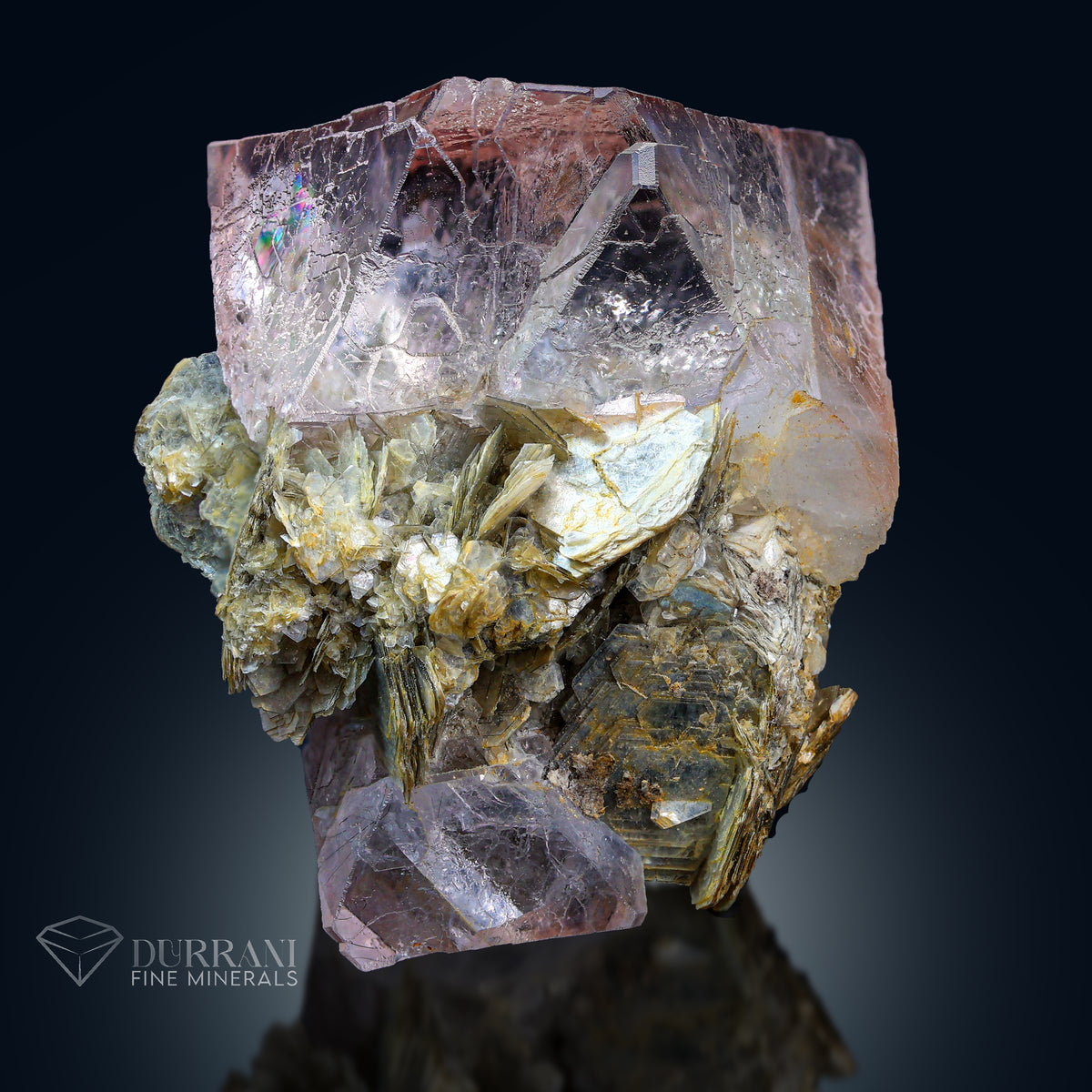 Bicolour pink Fluorite with Mica.