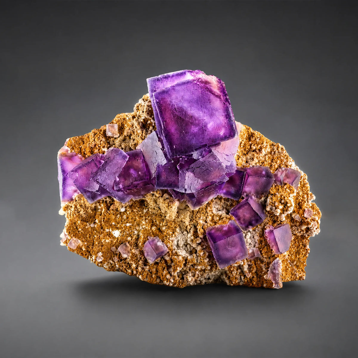 Natural Purple Cubic Fluorite Crystals on Matrix (1560g) - Loralai, Balochistan, Pakistan
